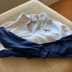 PINK color lock half zip sweater